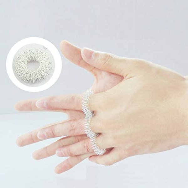 12 stycken massageringar med piggar, sensoriska fingerringar, akupressur