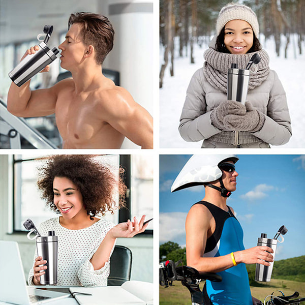 Protein shaker i rustfrit stål - protein shaker med kugle