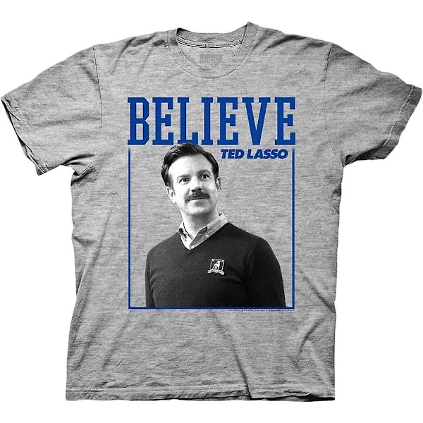 Ted Lasso Square Believe Frame Tv-serie Voksen T-shirt - Voksen, 3xl Grå Grey L