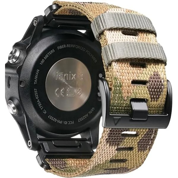 22 26 mm Nylon Militærrem Til GARMIN FENIX7 7X PRO 6 6X Blød Holdbar Rem Krop Til 965 Instinctive Udskiftning Scorpion camouflage