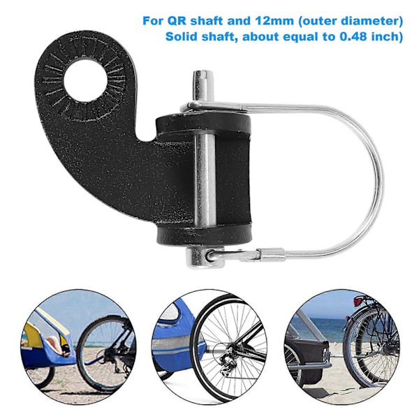 st 12 mm dragkrok för Burley cykelvagnar, ersättning - Cykelvagn dragkrokskoppling - Ers black