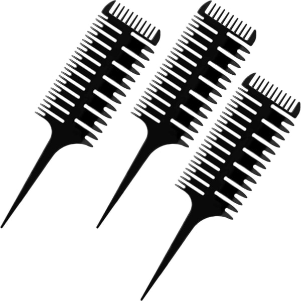 3 stycken 3-vägs hårframhävning klippkam 3-sidig framhävningskam Vävning Kamfärgning Stylingkam för hårfärgning, framhävning