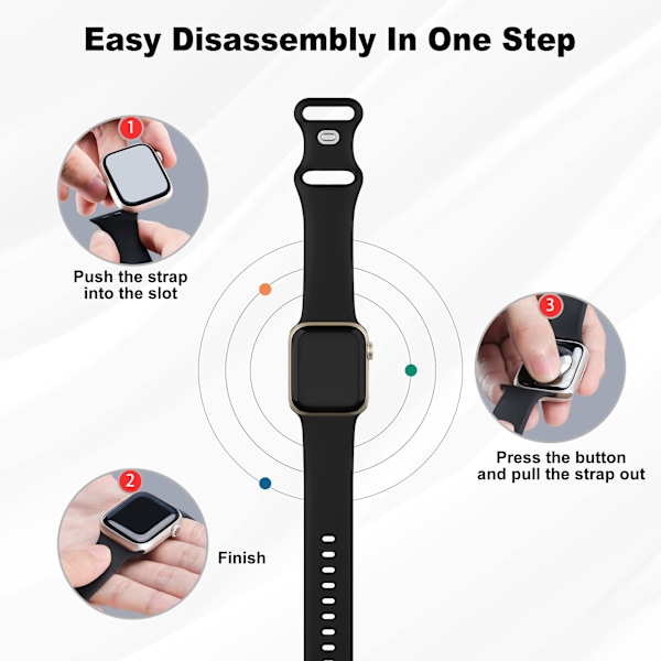 4-Pakning Sportsarmbånd Kompatibelt med Apple Watch Armbånd 38/40/41mm, Silikon Erstatningsarmbånd for iWatch Ultra/Ultra 2, Series 9 8 7 6 5 4 3 2 1SE 38/40/41mm