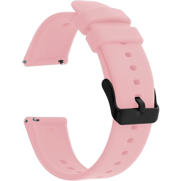 Watch , vattentäta mjuka gummiremmar med silverpläterat spänne i rostfritt stål Kompatibel med Smart Watch(rosa)