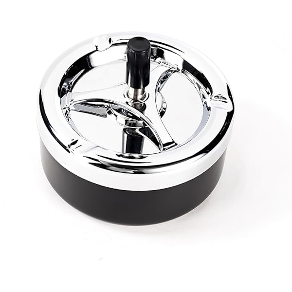 Stor elegant modern vacker roterande askkopp vindaskkopp black