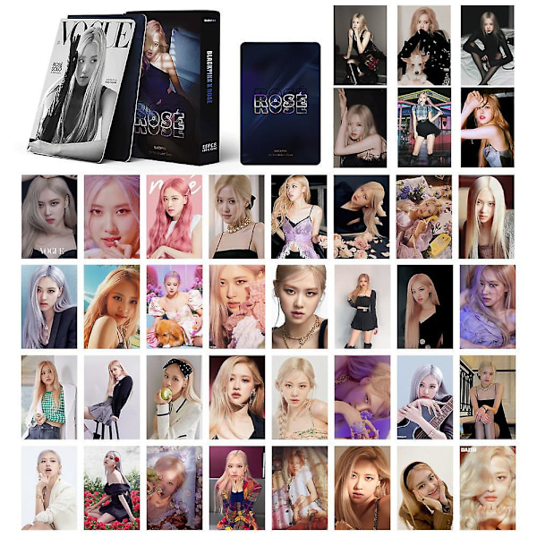 Kpop Black Pink Rose Fotokort 55 st Blackpink Rose Lomo-kort för Fans Gåva