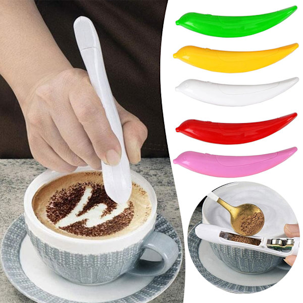 Kaffe-Skärpennor för att göra Latte Bärbar Kaffe Pulvermålningspenna för DIY-Kaka Bakning Purple