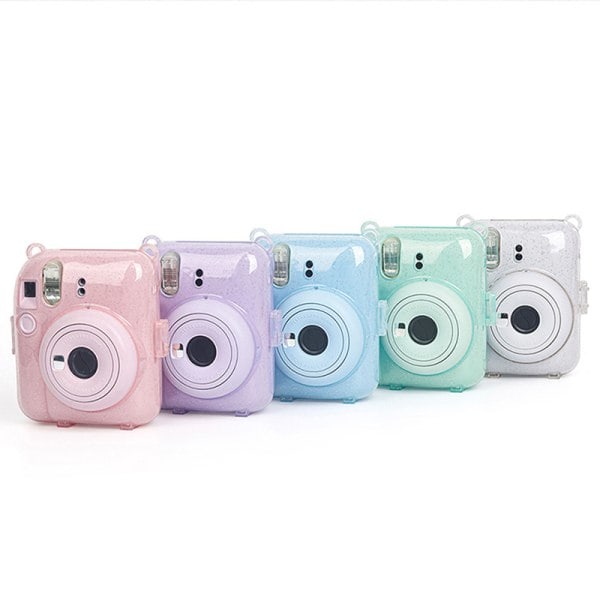 Fujifilm Instax Mini 12 -kameran läpinäkyvä suojakotelo, vaaleanpunainen