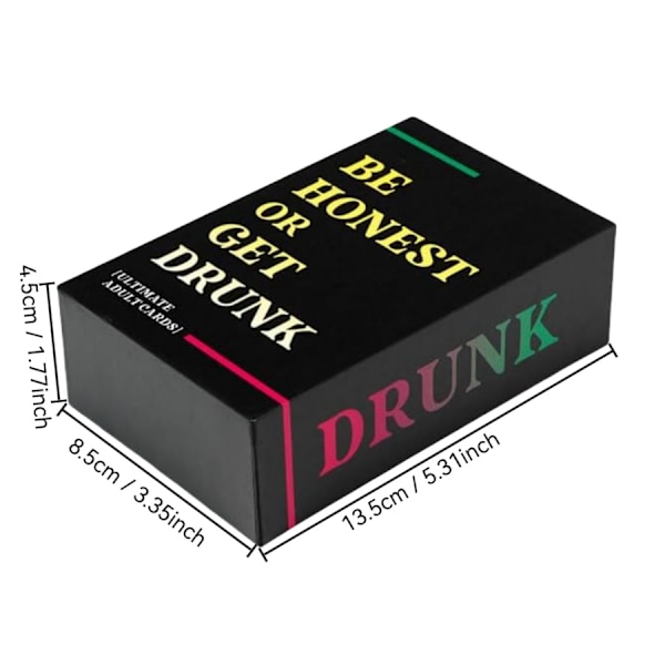 Engelsk version av BE HONEST OR GET DRINK Sincerely Leisure Party Game Card