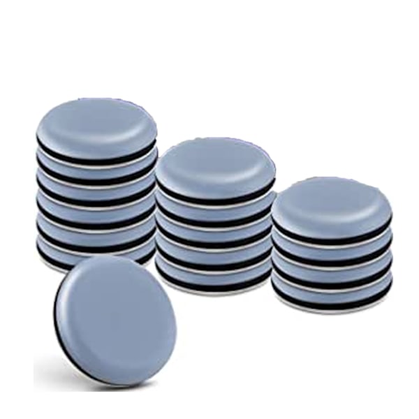 16 x itseliimautuvaa teflonhuonekaluliukua - Ø 50 mm (pyöreä) - Ammattimaiset tuoliliukukiskot / PTFE-liukukiskot (teflon)