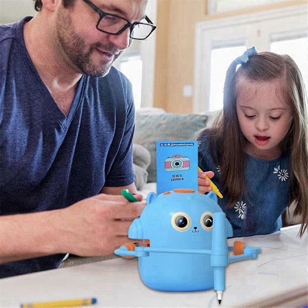 Interaktiv Pedagogisk Ritrobot, 100 Ritkort, Intelligent Ritrobot, Tidig Pedagogisk Ritrobot Rosa