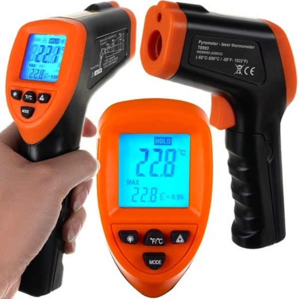 IR-Termometer - Infraröd Black Svart