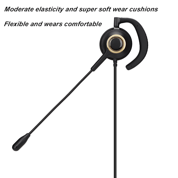 Callcenter-headset med mikrofon bagmonteret støjreducerende kundeservice-headset 3,5 mm++