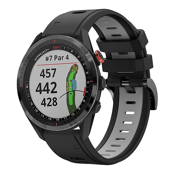 Silikonarmband för Garmin Approach S62 Black Grey