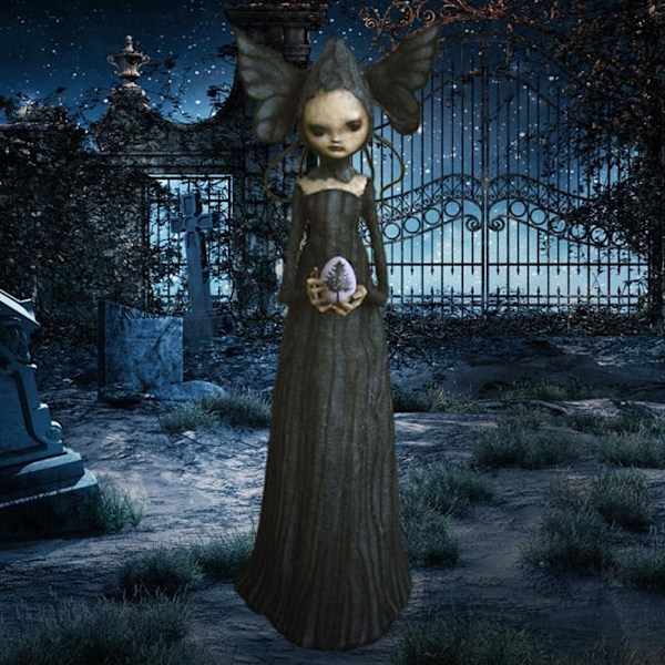 Hemdekoration prydnadsfigur, häxstaty, resin läskig halloween häxstatyer