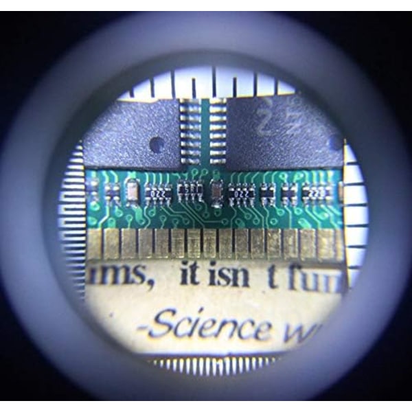 10x optisk forstørrelsesglas med indbygget LED-lys med måleskala