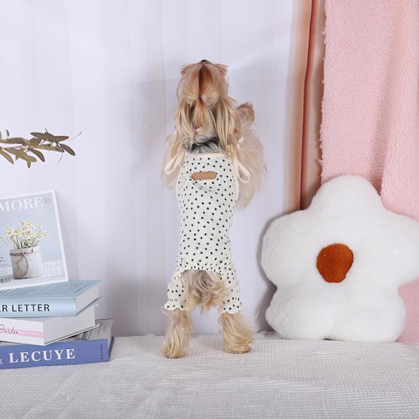 Hundpyjamas Vår Sommar Hundkläder för Små Hundar Flickor Pojkar Stjärnformad Valp Onesie Hundpyjamas Husdjur Katt Pyjamas Outfit, Beige, Small