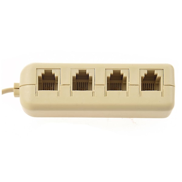 RJ11 6p4c til 6p4c 4-vejs telefonlinje modulær splitteradapter beige