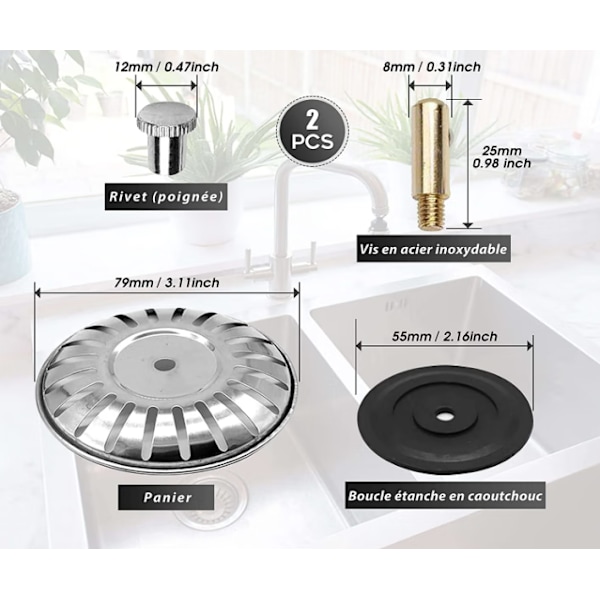 Vaskprop i rustfrit stål 79 mm universal