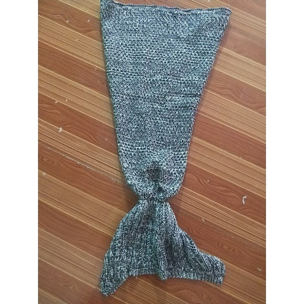 Villahuopa Merenneitopeitto Neulottu peitto Merenneidon pyrstöpeitto Harmaa Gray 50*90cm