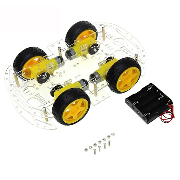 Smart Robotbilsett Akryl Dobbel 4WD DIY Smart Robotbil Chassissett for Håndverk