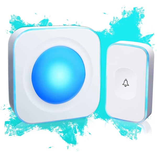 Wireless Doorbell 1200ft Plug in Doorbells Wireless Cordless with 36 Melodies 4 Volume Flashing Light (1 Receiver 1 Button White)