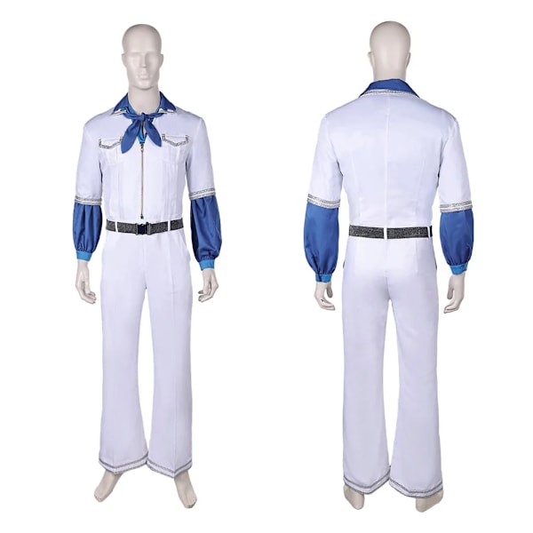 ABBA-asu Cosplay Naamiaisasu ABBA-tyttö Anni Agnetha Benny Bjorn Cosplay 70-luku Naiset Miehet Vintage-paita Halloween Karnevaaliasu L【HY】 L Anni-Frid1