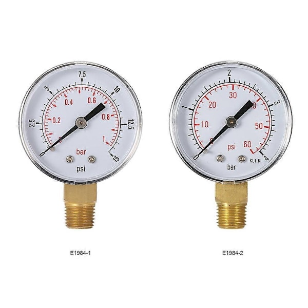 50mm 0~60psi 0~4bar Bassengfilter Vanntrykksmåler Hydraulisk Trykkmåler Manometer 1/4\" NPT Gjenge - Perfekt 1