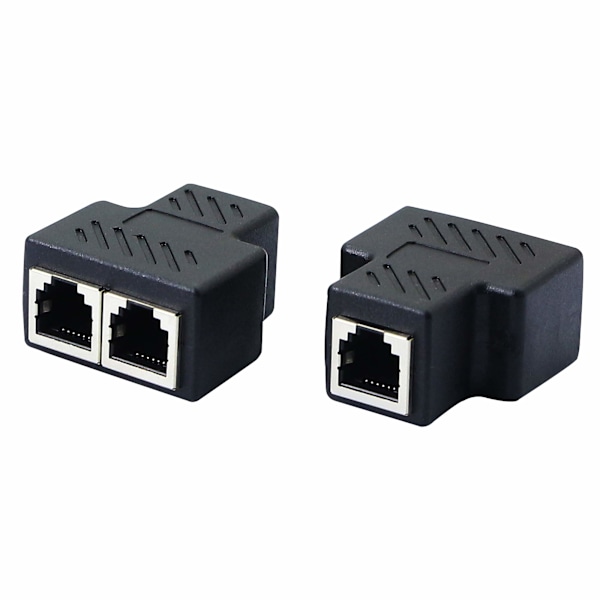 RJ11-hona till 2 hon 6P6C telefonjack splitter inline-kontakt telefonförlängningsadapter för fast telefon faxmaskin (1 till 2) 2 st