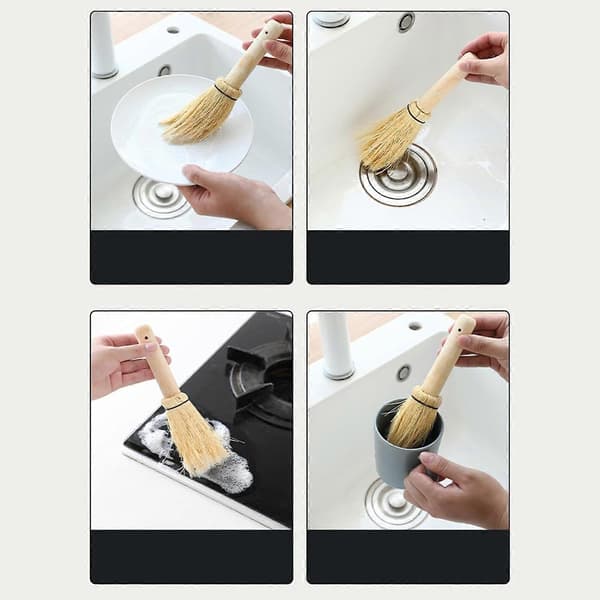 Diskborste, bärbar non-stick skrubber, köksborste, multifunktionell diskborste, för disk, kastruller, diskho, liten vit}XHY{
