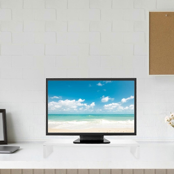 Multifunktionel skrivebordsmonitor stand computer skærm forhøjelses stand fortykket plade stand laptop stand skrivebord notebook TV stand (hvid) {XW}