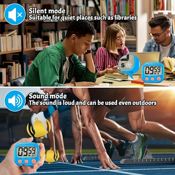 Digital kökstimer nedräkningstimer matlagningstimer klassrumsstudietimer Blue