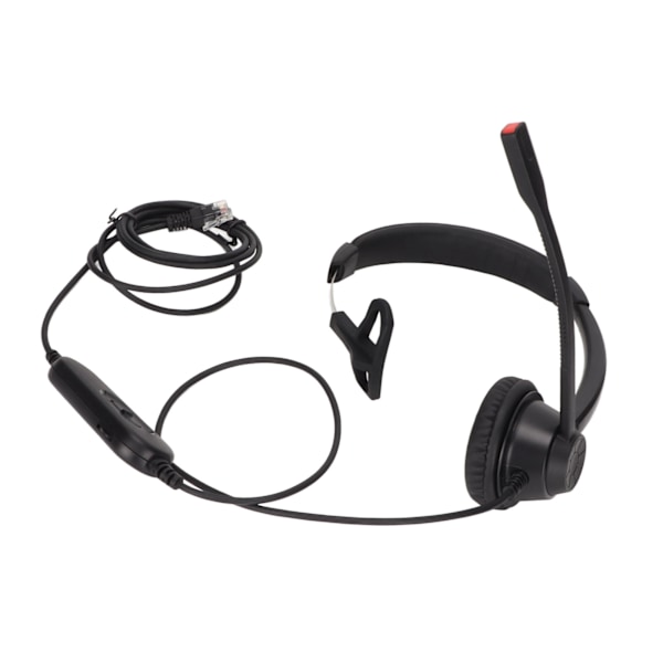 RJ9 enkelt øre headset mobiltelefon headset med mikrofon mute højttaler volumen og 6-trins linje sekvens justering