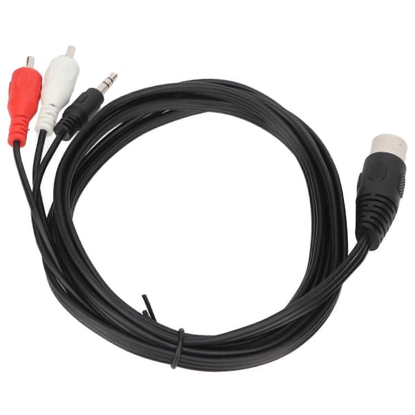 DIN 8-ben til 3,5 mm 2 RCA-kabel Han til Han Stor DIN-lydadapterledning til forstærker, receiver, subwoofer 1,8 m Solid Normal