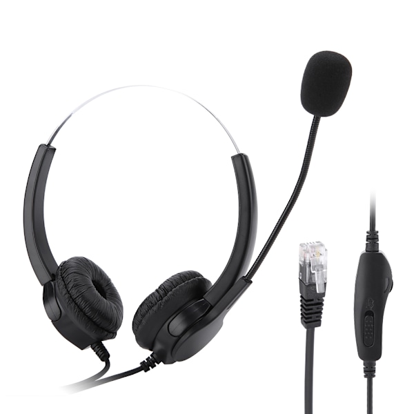 Crystal RJ9 Callcenter-headset med brusreducering Bekvämt Callcenter-headset++