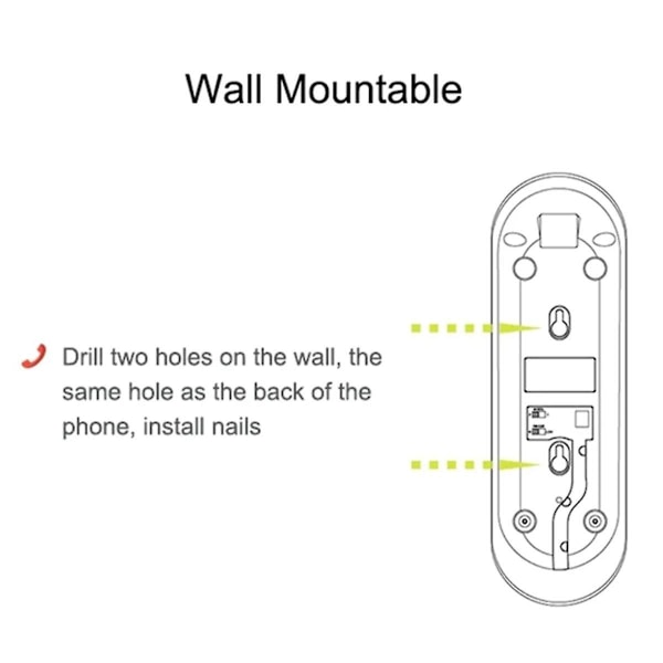 Tcf1000 Veggtelefon med omvalg og flashminne Hotelltelefon Heis Hjemmekontor