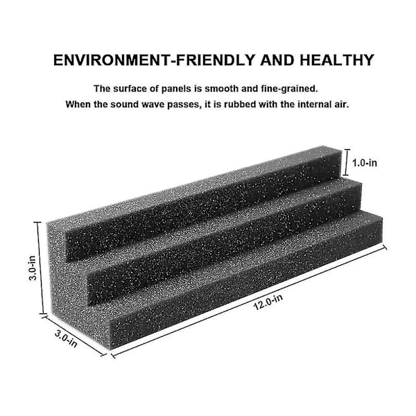 24 stk bassfeller akustisk skumplater lydisoleringspolstring, studio skum for hjørnelydisolering skum