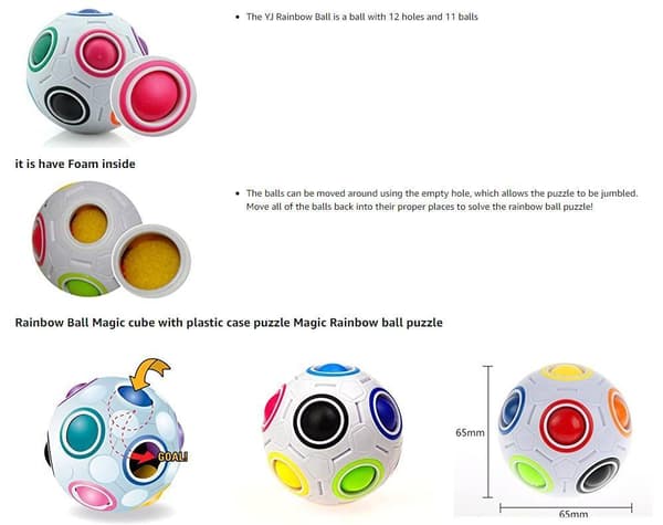Ball Fidget Magic Rainbow Puzzle Rubiks Fig Cube Legetøj{yh}