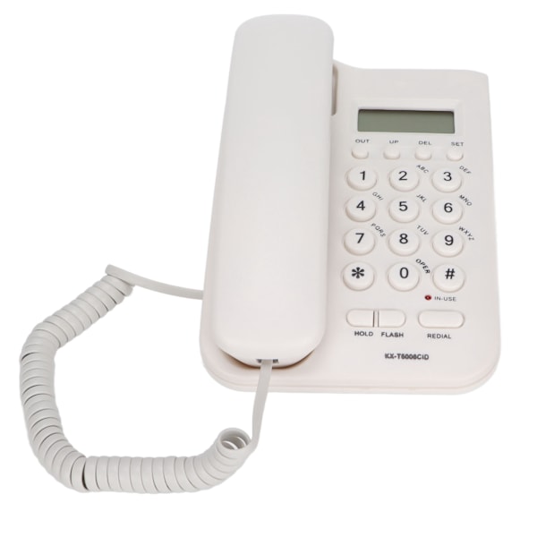 KXT5006CID Telefon Kontor Hem Hotell Telefon Väljare Liten Utvidgning Stöd Samtals-ID Semi Handsfree(Vit)