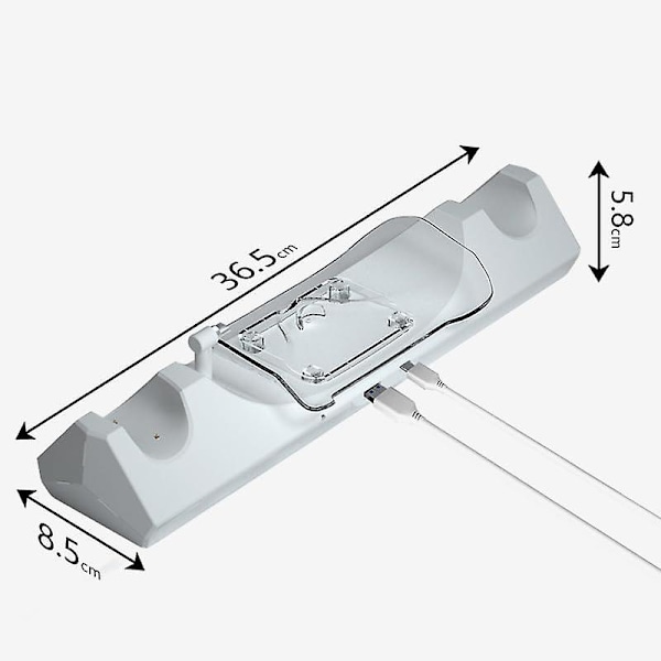 VR Ladestasjon for Meta Quest 3/Oculus Quest 3, Ladedokkbase med RGB-lys for Quest 3 VR-headset og kontroller
