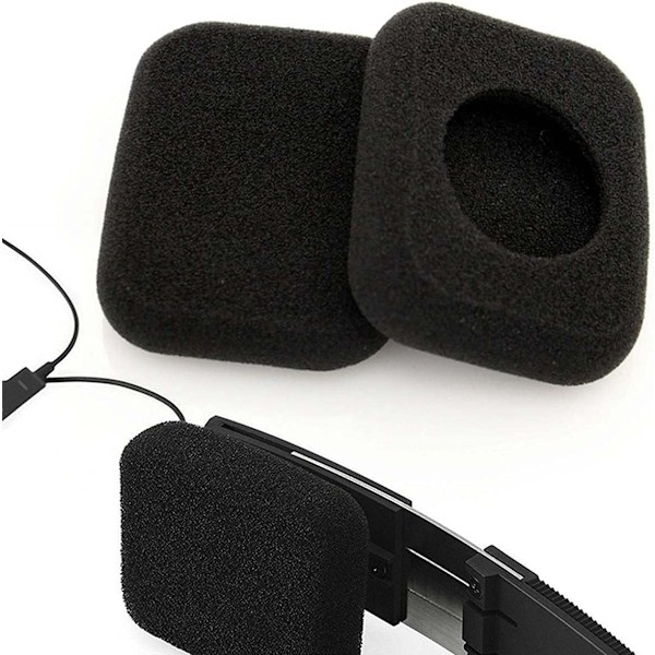FORM2 Hörlurar In-Ear Hörlurar Öronkuddar Svamp Fyrkantig Skum Ultra Mjuk Kudde Hållbar Bekväm Svart 4-Pack, 50*40mm