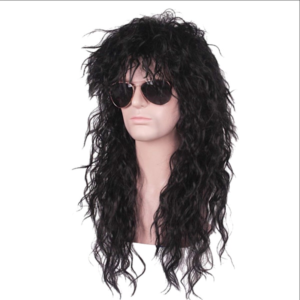 Men Women 70s 80s Rock Punk Wig Long Curly Hair Halloween Wigs