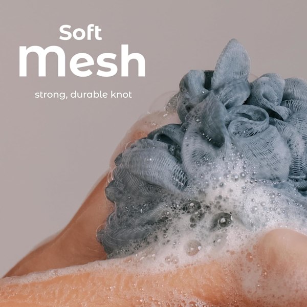 Badekar Dusj Loofah Svamp Puf Kroppsskrubb Exfoliator Kroppsvask Svamp (Set med 3, Luftig Blomst)
