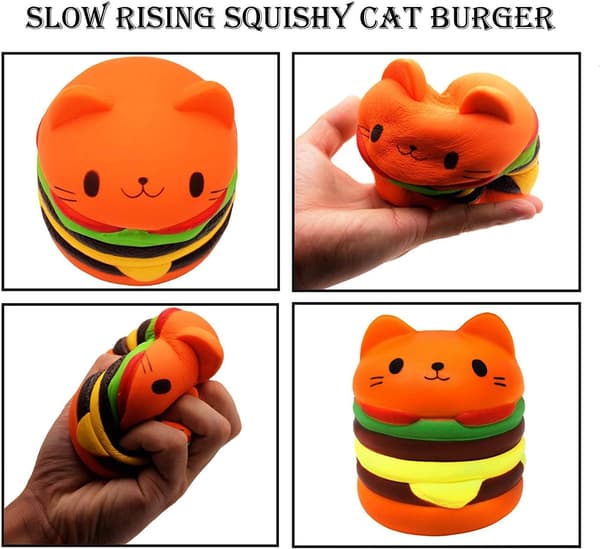 (Cat Burger) Långsamt stigande Squishy-leksaker, Jumbo Squishies Pack Prime{yh}