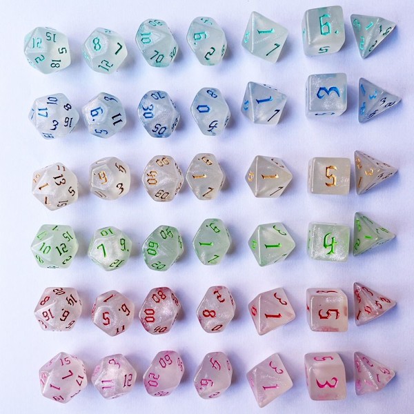 7 st/set DND tärningar polyedriska tärningar 04 04 4 4