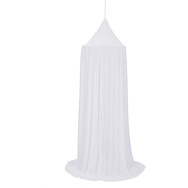 Sänghimmel för Barn, Myggnät för Baby, Läshörna för Barnrumsinredning (Musslin, 60 * 240 cm, Vit)