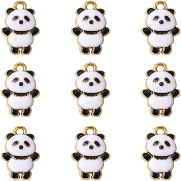 20 st Söta svartvita pandaberlocker 3D djurberlocker DIY