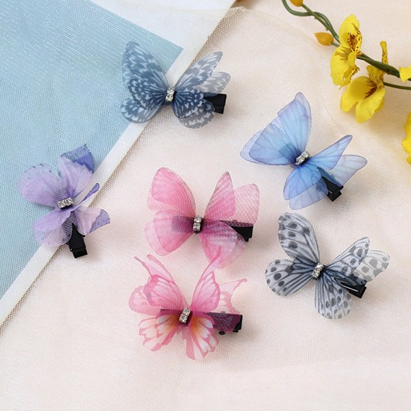 12 stk Sommerfugl Pin Sløyfe DIY 3D Tilbehør Sommerfugl Hårspenner for Fest Bursdag