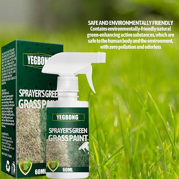 Grønn Gressfarge Spray Langvarig Turf Farge Forbedre Flekkete Dvalende Gulnende Gress for Turf【HY】 60ML