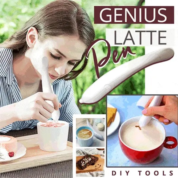 Kaffe-Skärpennor för att göra Latte Bärbar Kaffe Pulvermålningspenna för DIY-Kaka Bakning Yellow